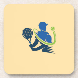 Tennis-Club-Logo - Dynamische Aktion, Sportstil Getränkeuntersetzer