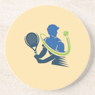Tennis-Club-Logo - Dynamische Aktion, Sportstil Getränkeuntersetzer