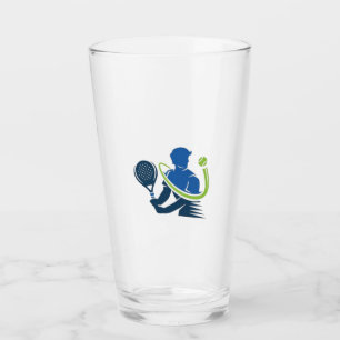 Tennis-Club-Logo - Dynamische Aktion, Sportstil Glas