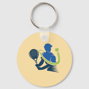 Tennis-Club-Logo - Dynamische Aktion, Sportstil Schlüsselanhänger