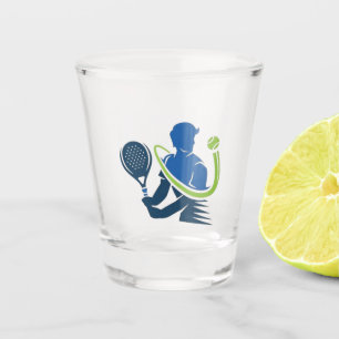 Tennis-Club-Logo - Dynamische Aktion, Sportstil Schnapsglas