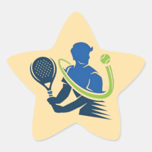 Tennis-Club-Logo - Dynamische Aktion, Sportstil Stern-Aufkleber