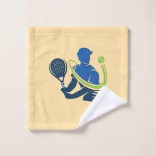Tennis-Club-Logo - Dynamische Aktion, Sportstil Waschlappen
