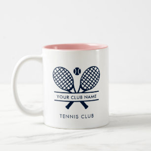Tennis Club Name Navy Blue Logo Custom Sports Zweifarbige Tasse
