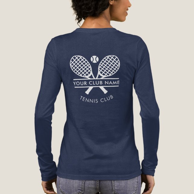Tennis Club Name Team Players Swag Rackets Motif Tri-Blend Shirt (Rückseite)