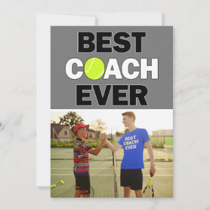 Tennis Coach Best Ever Custom Foto Vielen Dank Dankeskarte