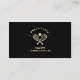 Tennis Coach Black Gold Business Card Visitenkarte