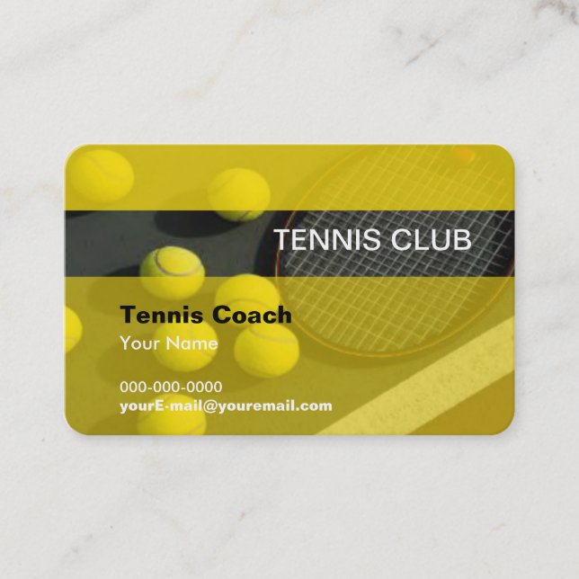 Tennis Coach Business Card Visitenkarte (Vorderseite)