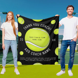 Tennis Coach Geschenk Kundenname Decken