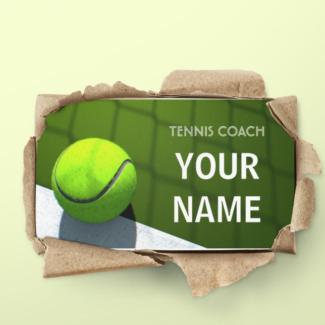 Tennis Coach Green Sports Business Card Visitenkarte (Von Creator hochgeladen)