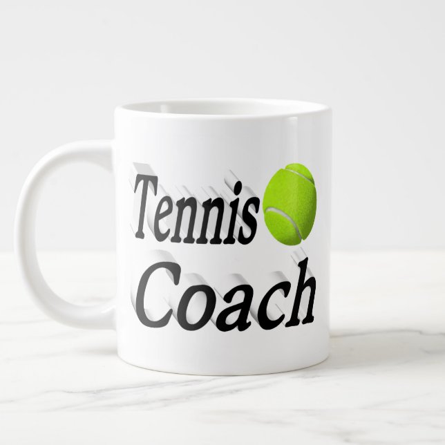 Tennis Coach Halbtext Jumbo-Tasse (Links)