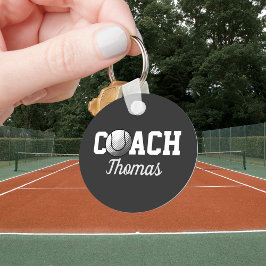 Tennis Coach Individuelle Name Typografie Personal Schlüsselanhänger