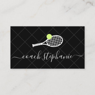 Tennis Coach Instructor Custom Modernes Elegantes Visitenkarte