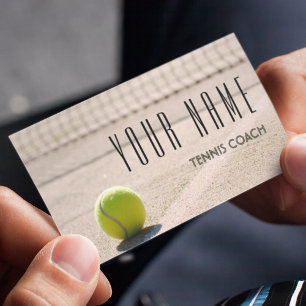 Tennis Coach Name Player Athlete Pro Clay Court Visitenkarte