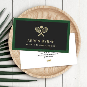 Tennis Coach Rackets Black Business Card Visitenkarte