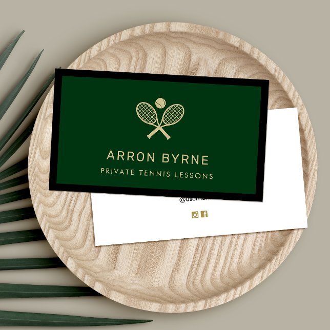 Tennis Coach Rackets Grüne Visitenkarte (Von Creator hochgeladen)