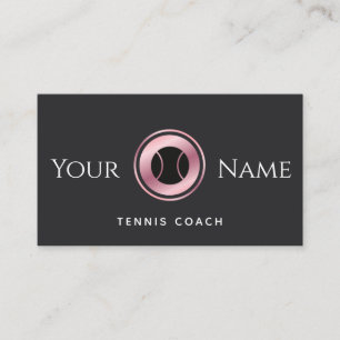 Tennis Coach Rose Gold Klasse Elegant Instruktor Visitenkarte
