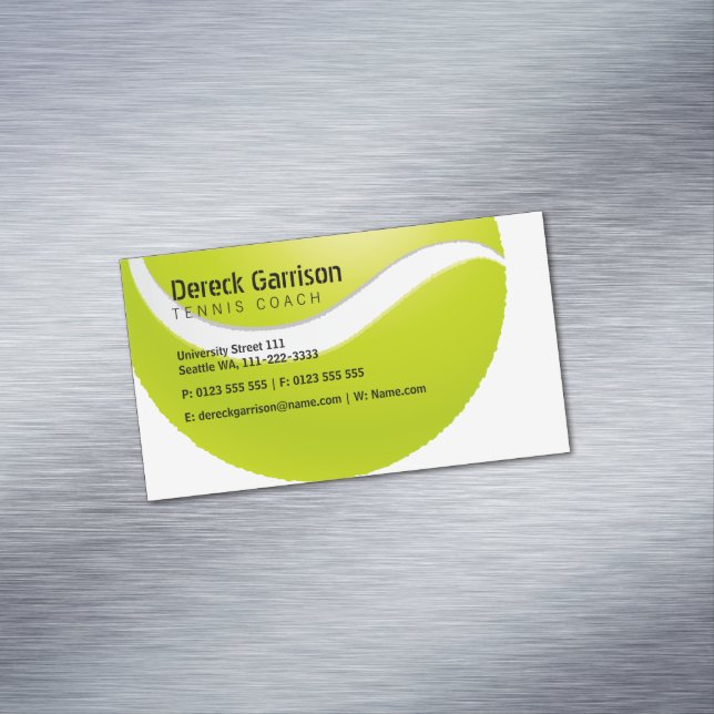 Tennis Coach | Übungsstunden Magnetische Visitenkarte (Beispiel)