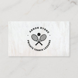 Tennis Coach White Wood Business Card Visitenkarte