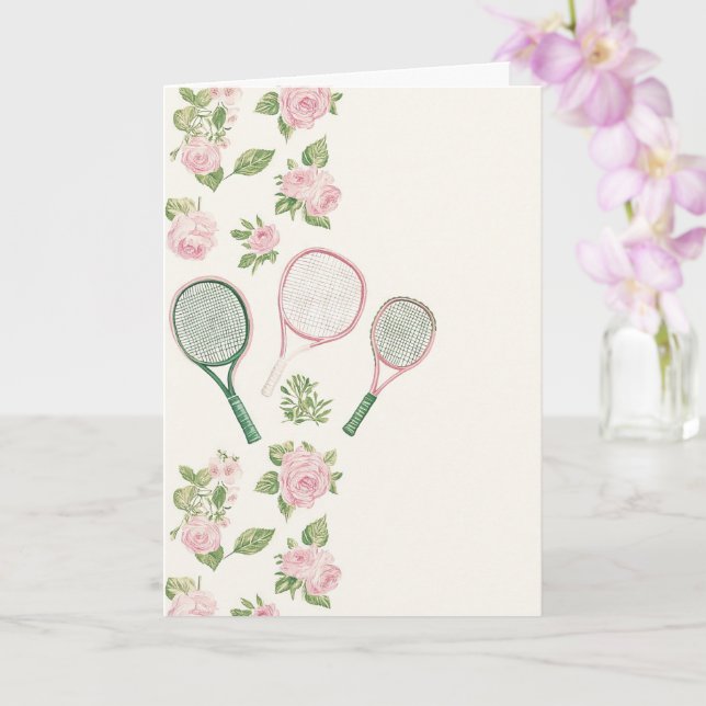 Tennis Collage Birthday Karte (Orchidee)
