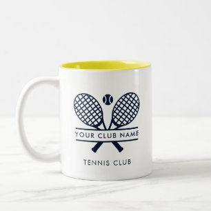 Tennis Country Club Name Elegant Modern Zweifarbige Tasse
