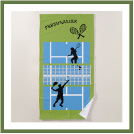 Tennis Court Design personalisieren Strandtuch