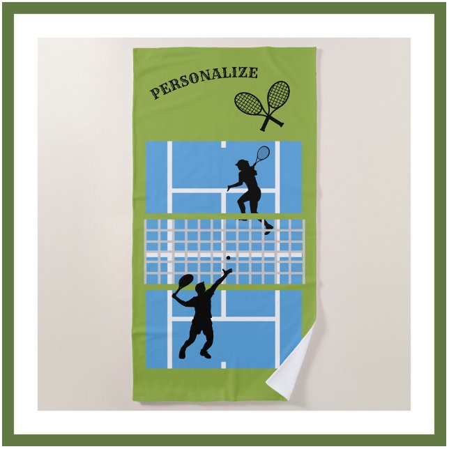 Tennis Court Design personalisieren Strandtuch (Von Creator hochgeladen)
