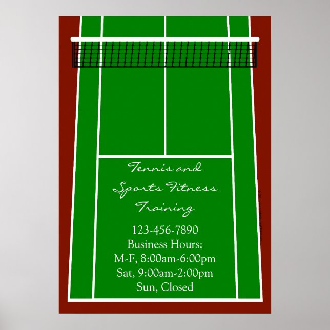 Tennis Court Layout Graphic Poster (Vorne)