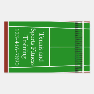 Tennis Court Layout Graphic Rechteckiger Aufkleber