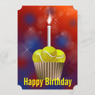 Tennis Cupcake Geburtstagsparty Einladung
