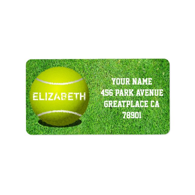 Tennis Custom Ball Address Label Adressaufkleber (Vorne)