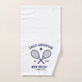 Tennis Custom Club Navy Blue On White Handtuch