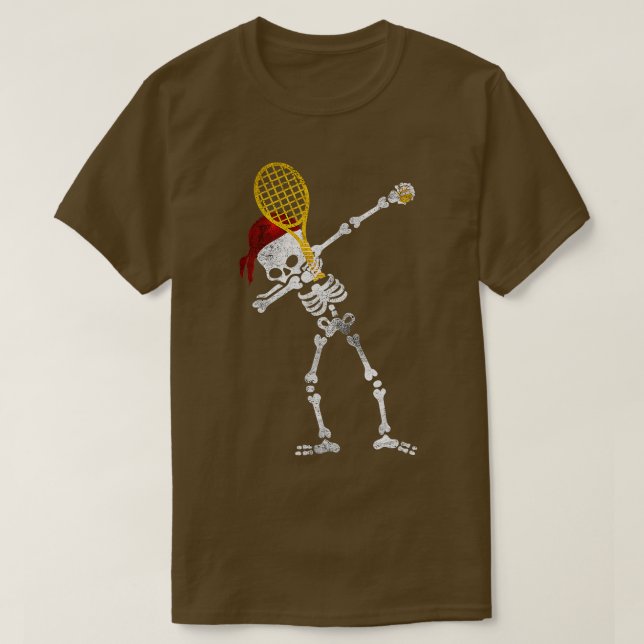 Tennis Dabbing Skeleton Pirate T-Shirt (Design vorne)