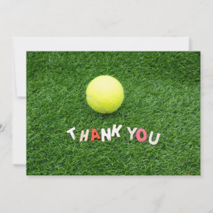 Tennis Danke, dass ihr Karte mit grünem Ball
