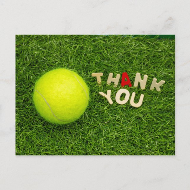 Tennis Danke, dass ihr Karte mit Tennisball und Wo (Vorderseite)
