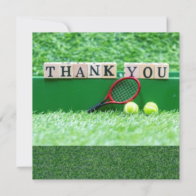 Tennis Danke, dass ihr Kartenball und Schläger für Dankeskarte (Vorderseite)