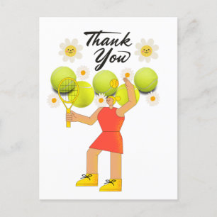 Tennis danke dir viel Frau Tennisspielerin Postkarte