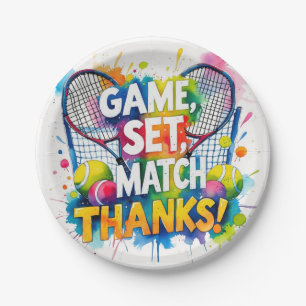 Tennis Danke Party mit Schläger und Ball Pappteller