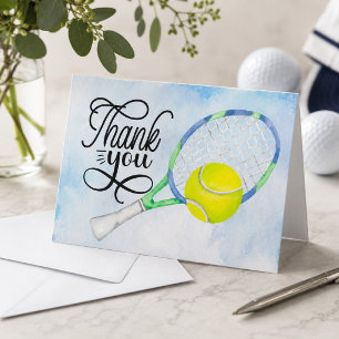 Tennis Dankeskarten mit Ball auf dem Platz Dankeskarte