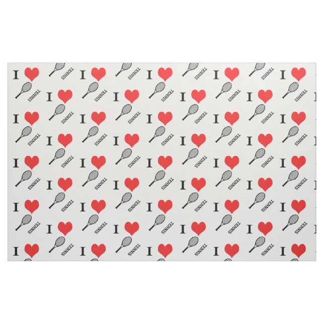 Tennis des Herzens I Stoff (Fat Quarter (45,7 x 55,9 cm))