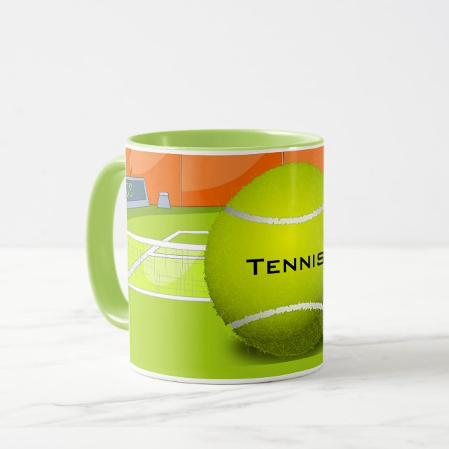 Tennis Design Coffee Tasse (Vorderseite Links)