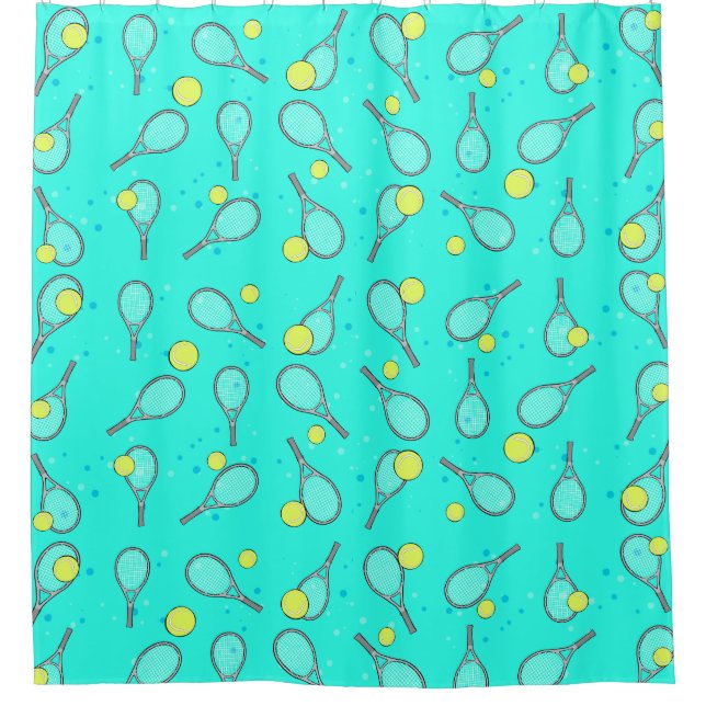 Tennis Design Duschvorhang (Vorderseite)