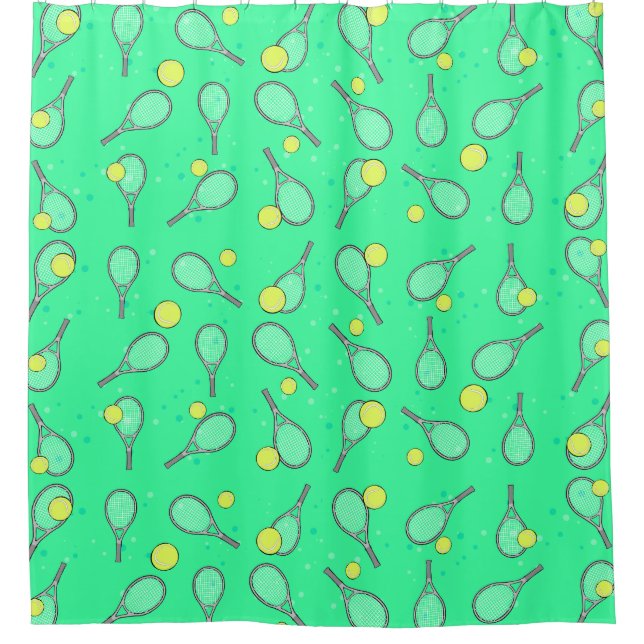 Tennis-Design Duschvorhang (Vorderseite)