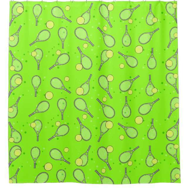 Tennis Design Duschvorhang (Vorderseite)