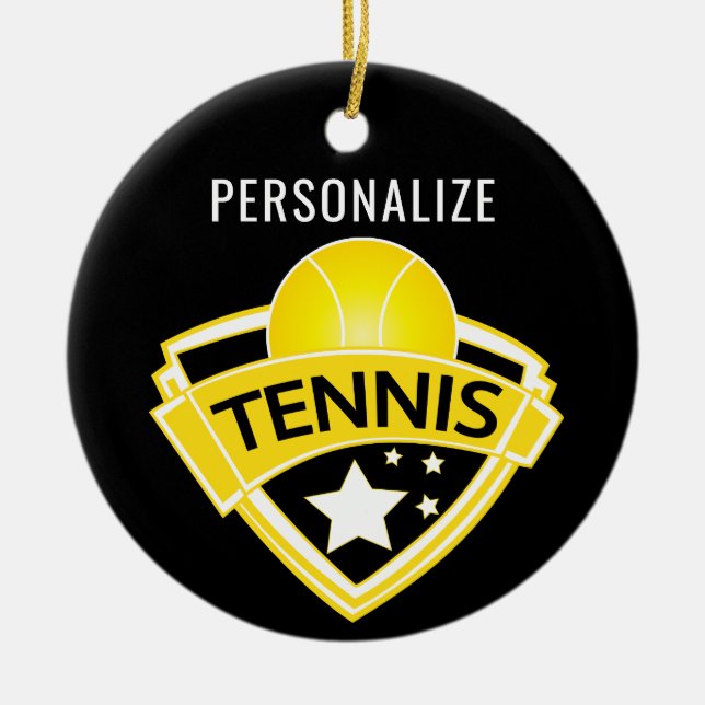 Tennis Design Keramik Ornament (Vorne)
