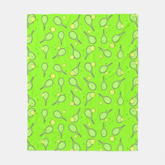 Tennis-Design-Muster Fleecedecke (Vorderseite)
