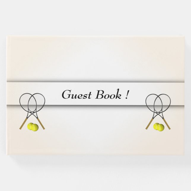 Tennis Design Personal Text Spine Gästebuch (Vorderseite)