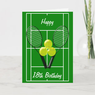 Tennis Design Personalisiert 18. Geburtstag Karte