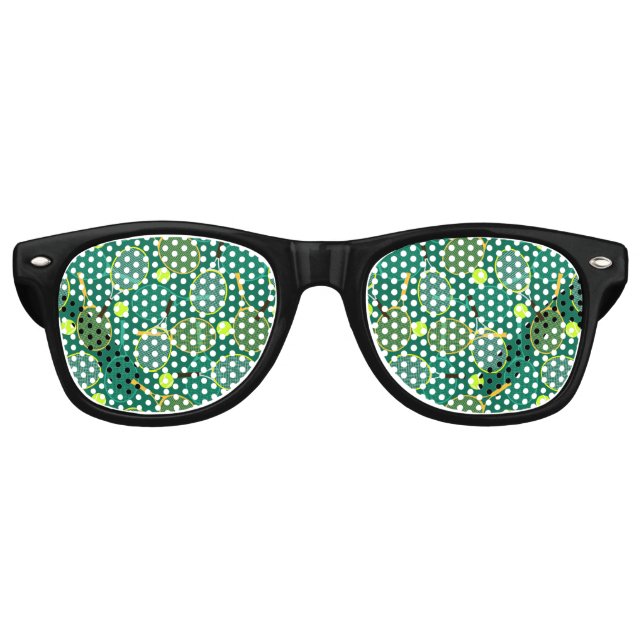Tennis Design Retro Party Sonnenbrille (Vorderseite)