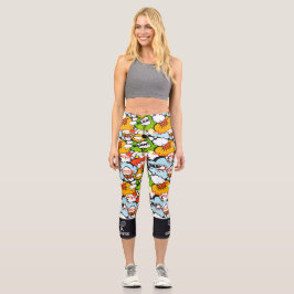 Tennis Design Super Hero Pop Art Funny Custom Capri Leggings